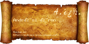 Andrási Áron névjegykártya