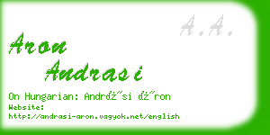 aron andrasi business card